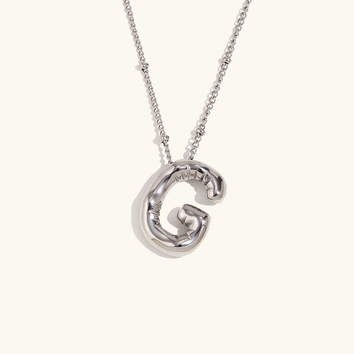 Valantomode | Gold Plated Volumetric Balloon Letter Necklace for Women