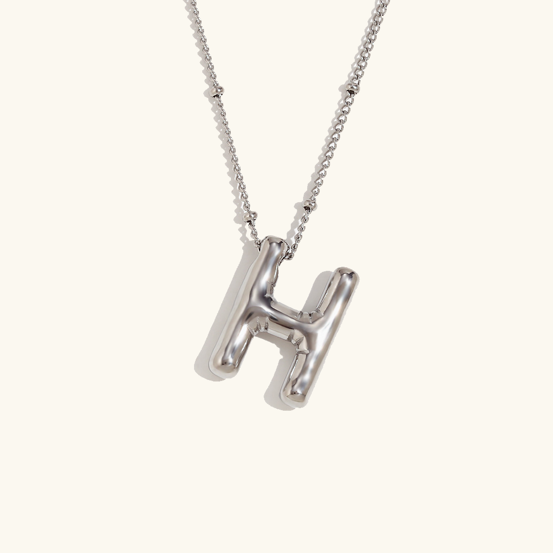 Valantomode | Gold Plated Volumetric Balloon Letter Necklace for Women