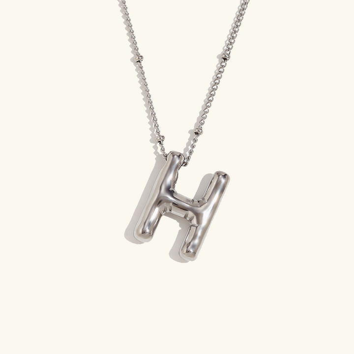 Valantomode | Gold Plated Volumetric Balloon Letter Necklace for Women