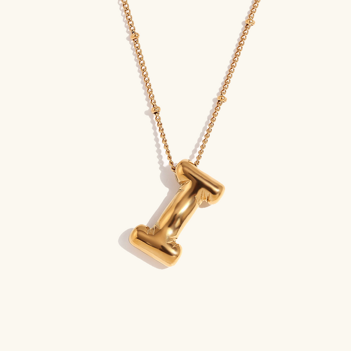 Valantomode | Gold Plated Volumetric Balloon Letter Necklace for Women
