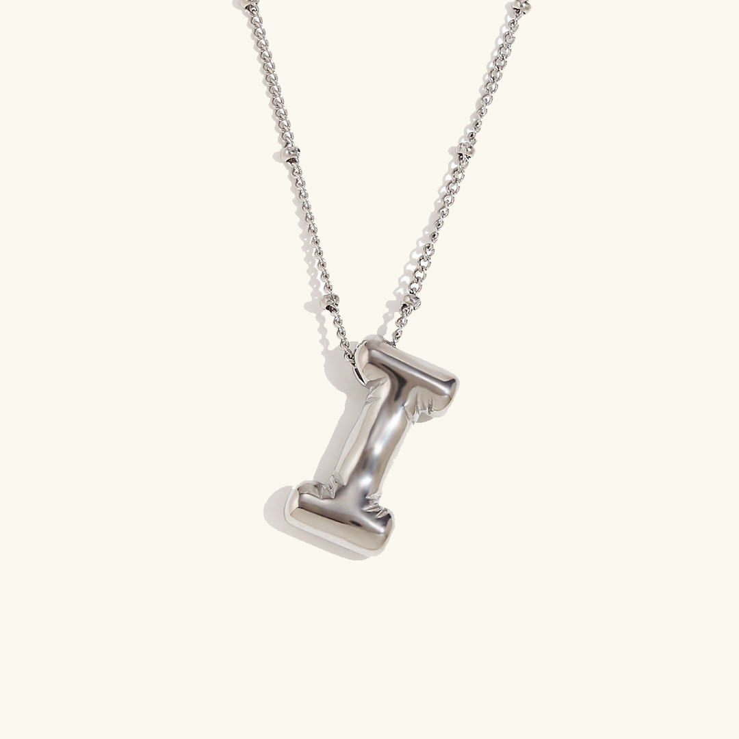 Valantomode | Gold Plated Volumetric Balloon Letter Necklace for Women