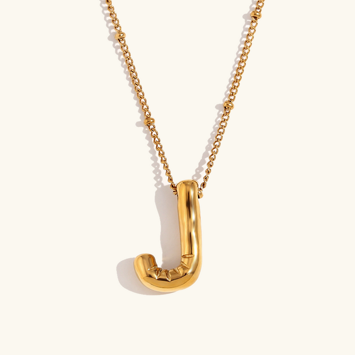 Valantomode | Gold Plated Volumetric Balloon Letter Necklace for Women