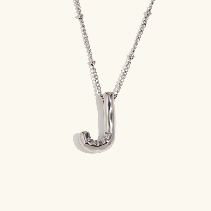 Valantomode | Gold Plated Volumetric Balloon Letter Necklace for Women