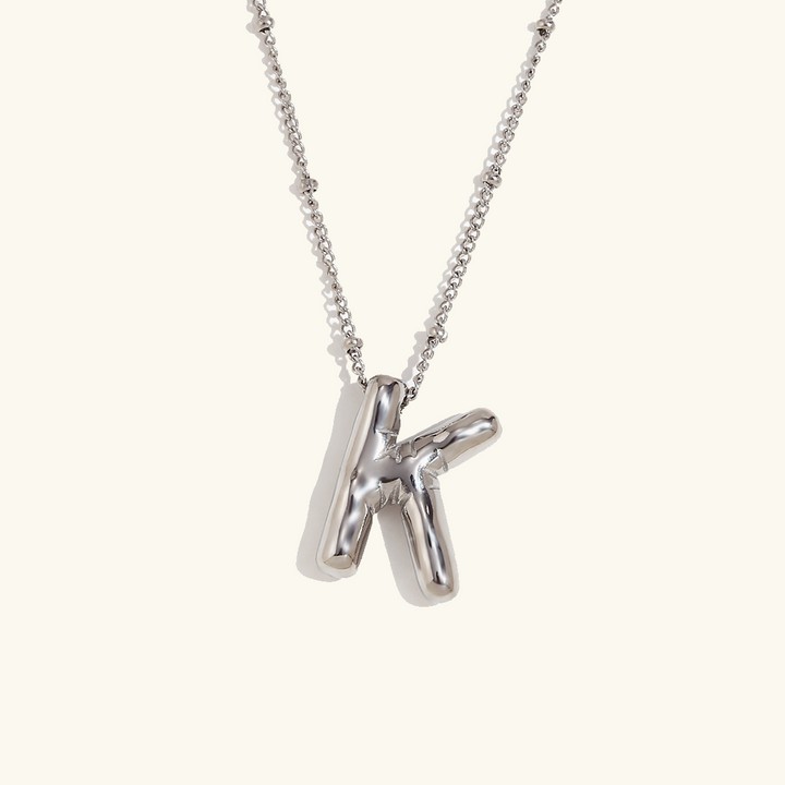 Valantomode | Gold Plated Volumetric Balloon Letter Necklace for Women