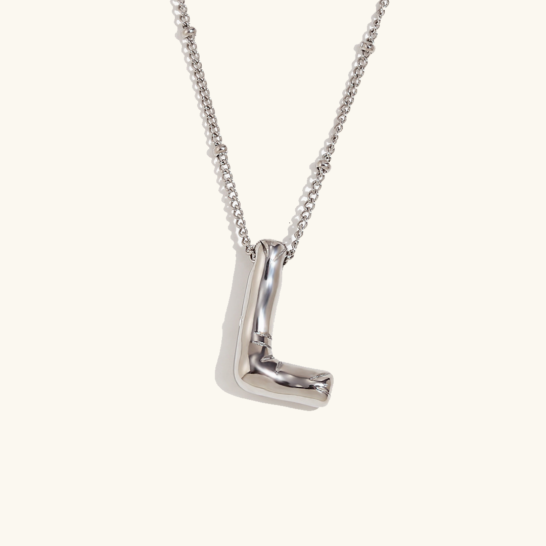 Valantomode | Gold Plated Volumetric Balloon Letter Necklace for Women