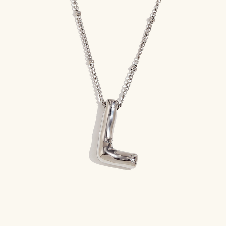 Valantomode | Gold Plated Volumetric Balloon Letter Necklace for Women