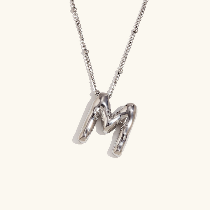 Valantomode | Gold Plated Volumetric Balloon Letter Necklace for Women