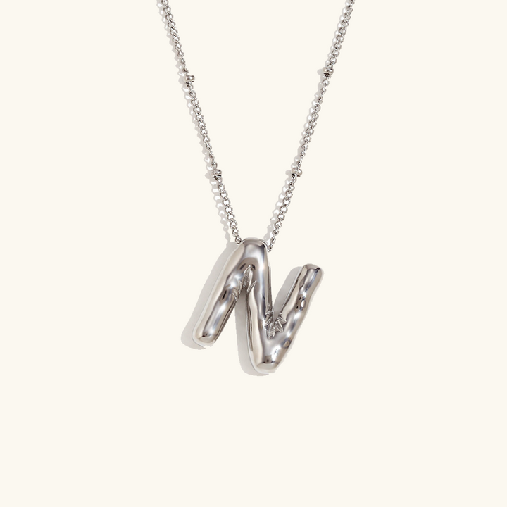 Valantomode | Gold Plated Volumetric Balloon Letter Necklace for Women