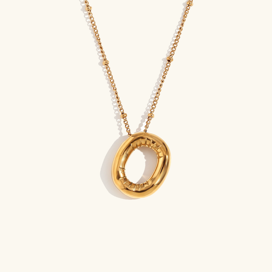 Valantomode | Gold Plated Volumetric Balloon Letter Necklace for Women