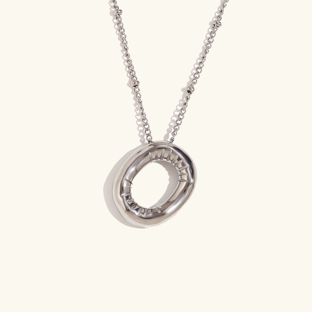 Valantomode | Gold Plated Volumetric Balloon Letter Necklace for Women