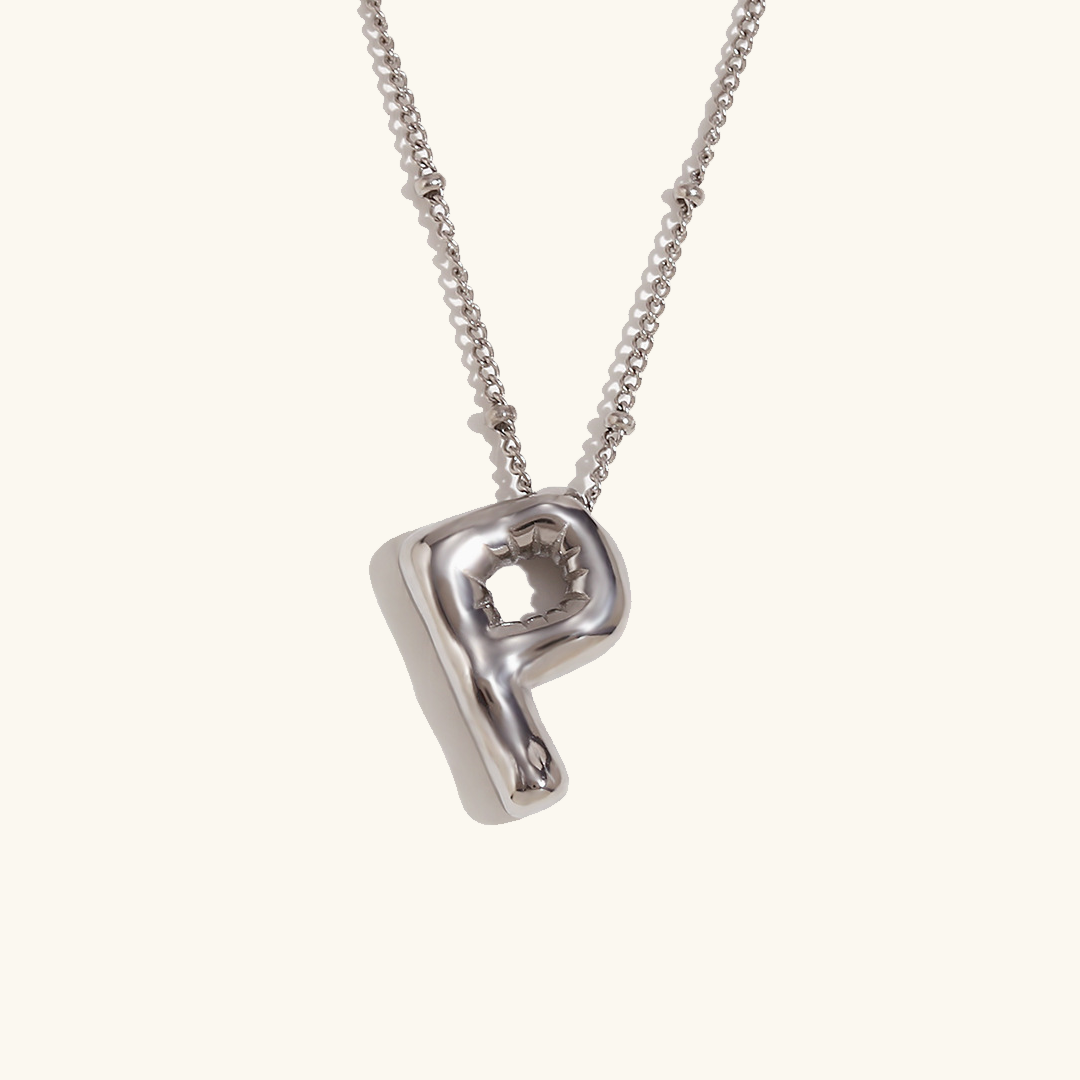 Valantomode | Gold Plated Volumetric Balloon Letter Necklace for Women
