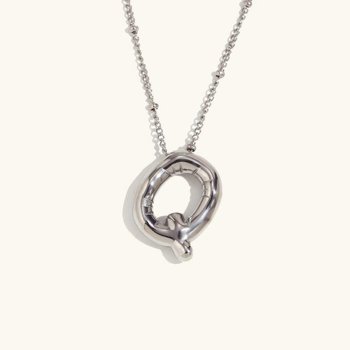 Valantomode | Gold Plated Volumetric Balloon Letter Necklace for Women