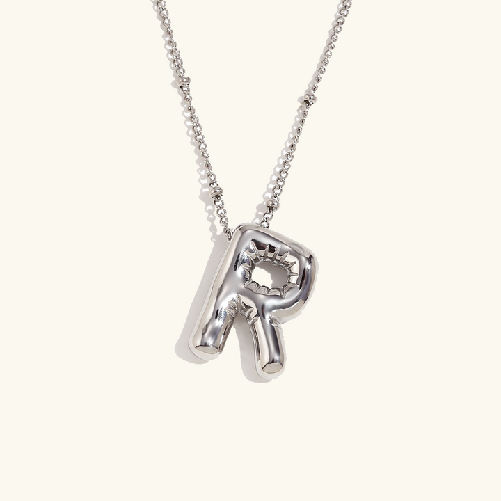 Valantomode | Gold Plated Volumetric Balloon Letter Necklace for Women