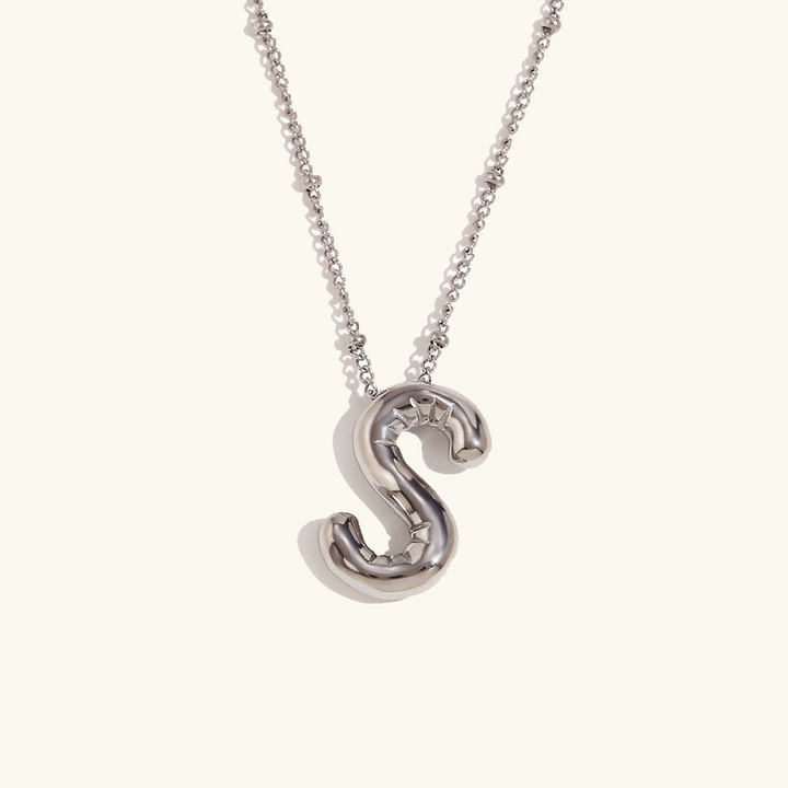 Valantomode | Gold Plated Volumetric Balloon Letter Necklace for Women