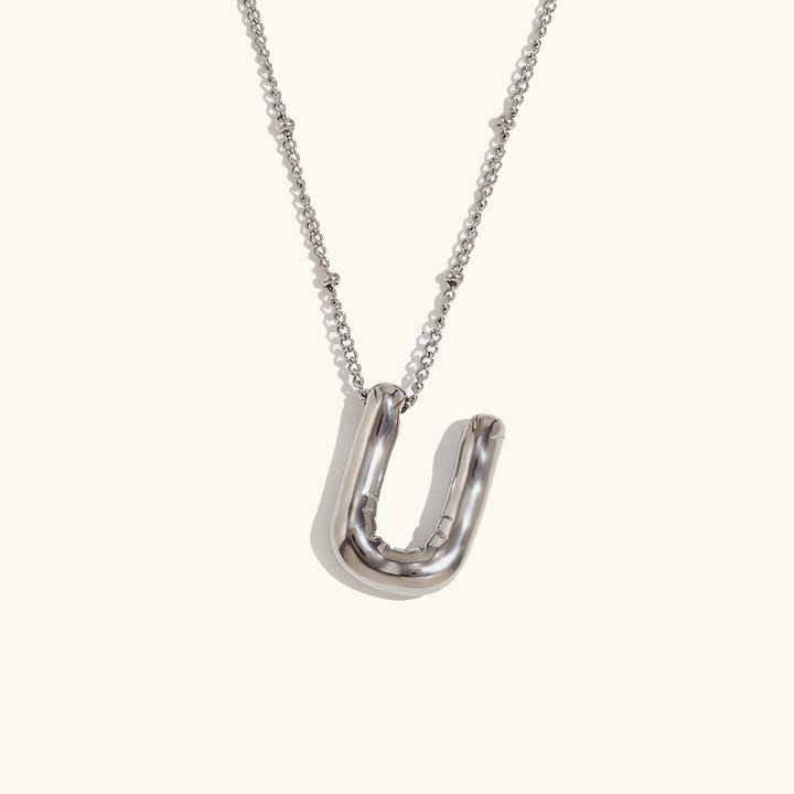Valantomode | Gold Plated Volumetric Balloon Letter Necklace for Women