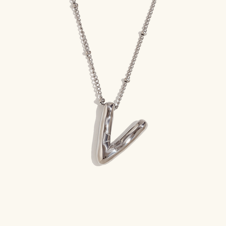 Valantomode | Gold Plated Volumetric Balloon Letter Necklace for Women
