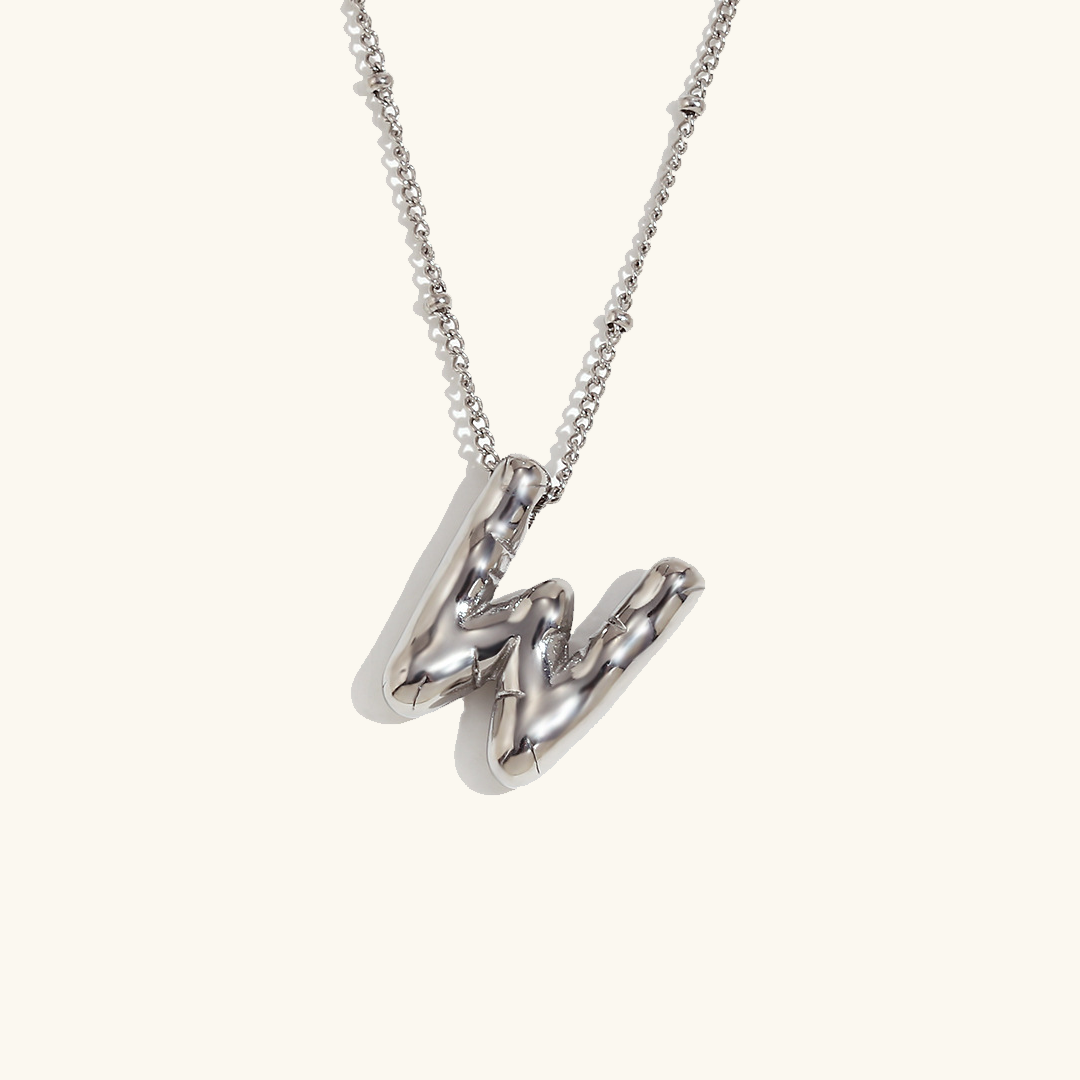 Valantomode | Gold Plated Volumetric Balloon Letter Necklace for Women
