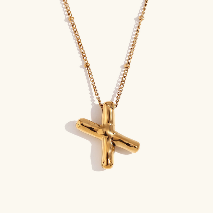 Valantomode | Gold Plated Volumetric Balloon Letter Necklace for Women