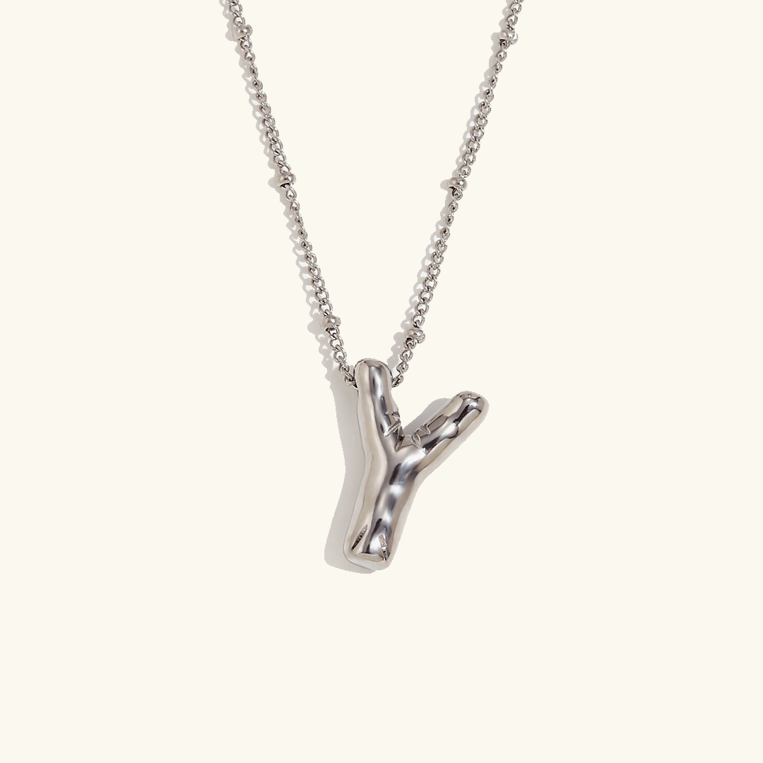 Valantomode | Gold Plated Volumetric Balloon Letter Necklace for Women