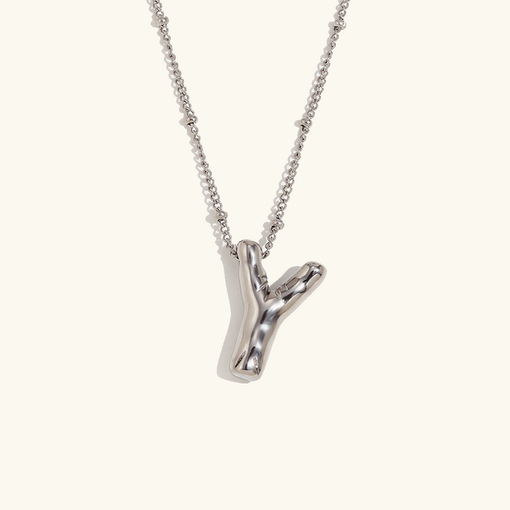 Valantomode | Gold Plated Volumetric Balloon Letter Necklace for Women