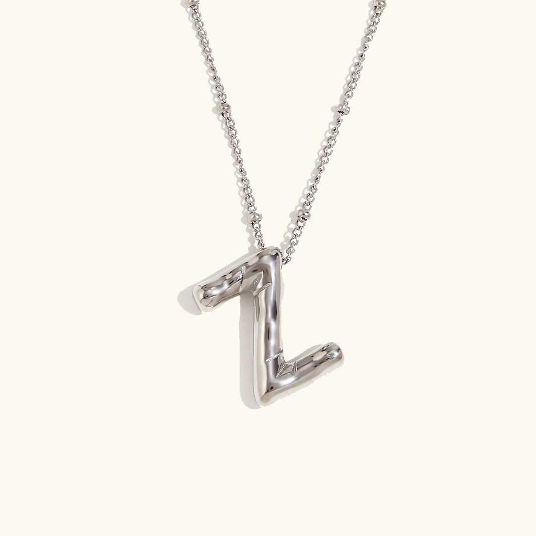 Valantomode | Gold Plated Volumetric Balloon Letter Necklace for Women