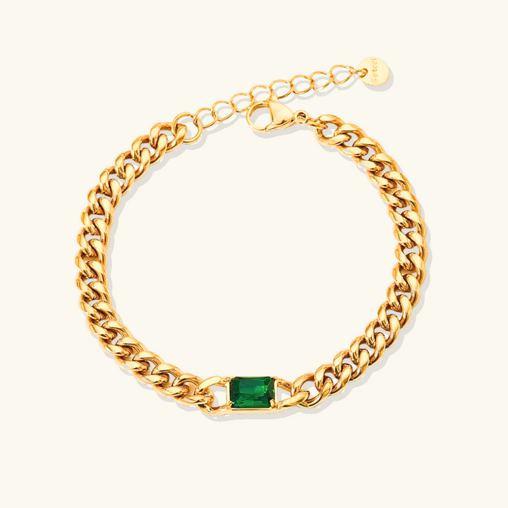 Valantomode | Gold Plated Single Stone Bracelet for Women