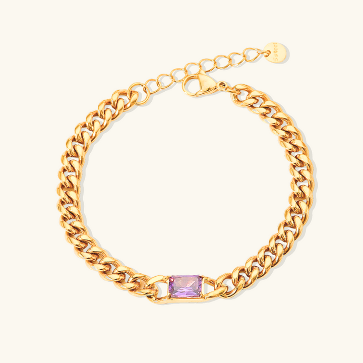 Valantomode | Gold Plated Single Stone Bracelet for Women