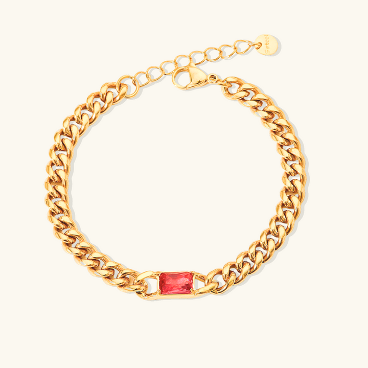 Valantomode | Gold Plated Single Stone Bracelet for Women