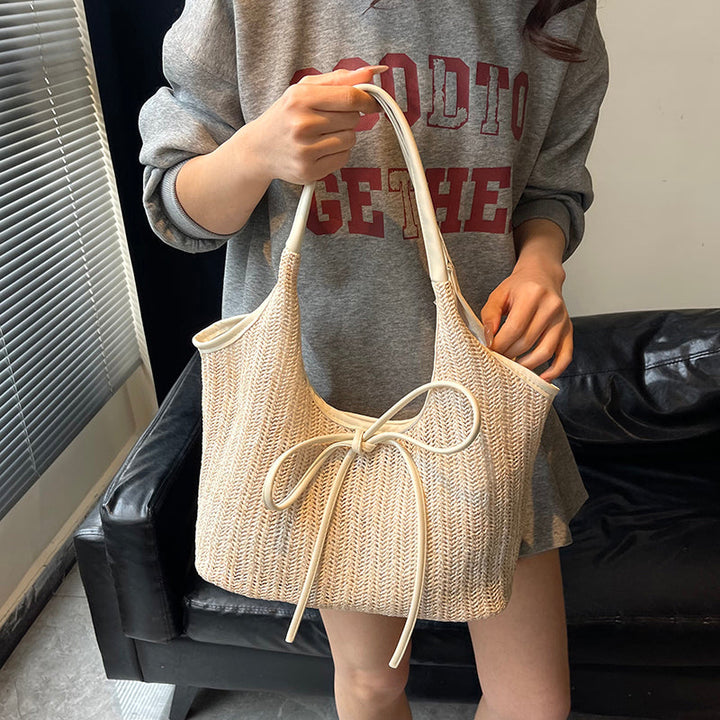 Valantomode | Odyssey Artisan Garrison – Premium Woven Straw & Vegan Leather Large Summer Tote