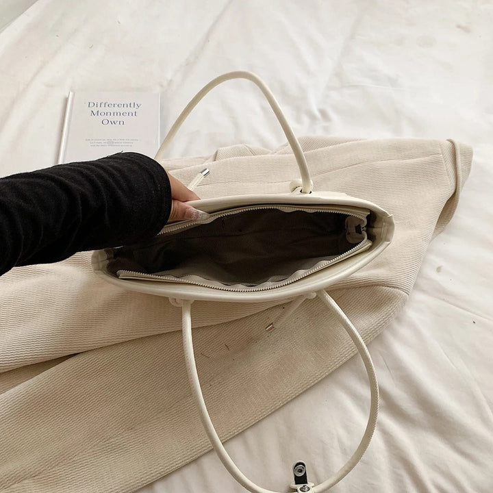 Valantomode | Aria Archival Baguette – Premium Vegan Leather Slim Shoulder Bag with Silver-Tone Accents