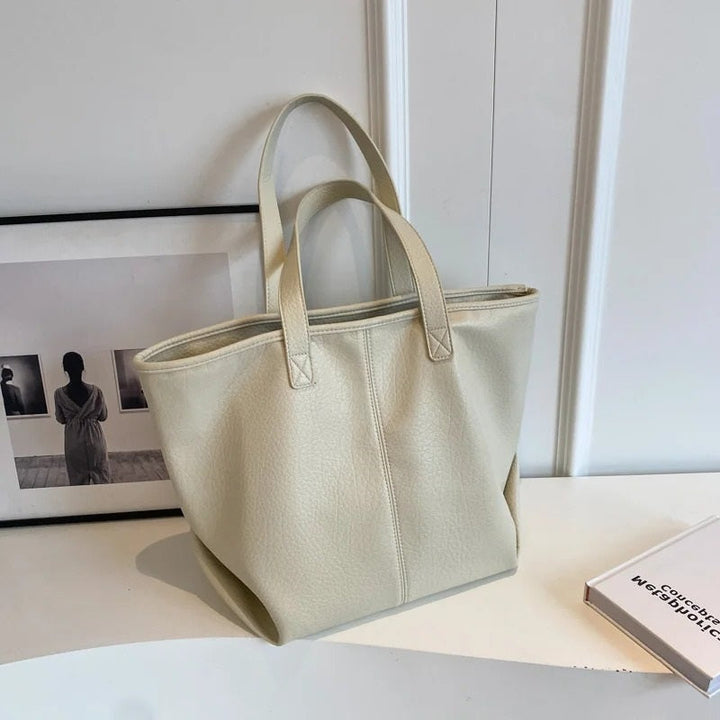 Valantomode | Aria Grande Soft-Touch Tote – Premium Vegan Leather Large Everyday Shoulder Bag