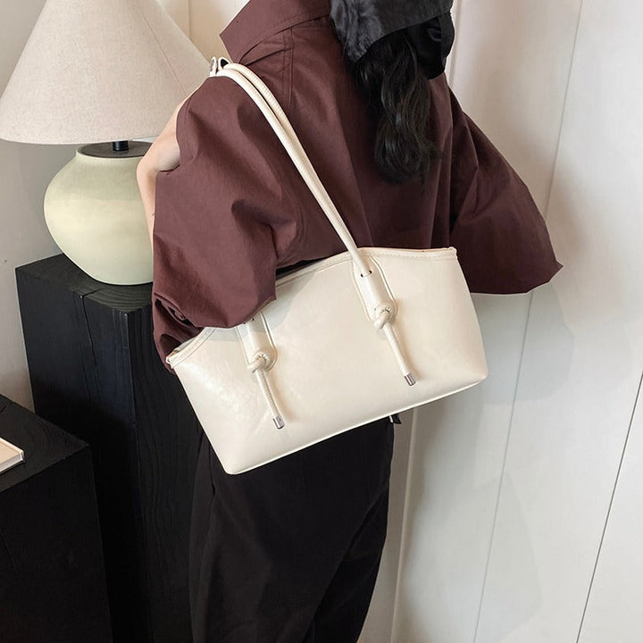 Valantomode | Aria Archival Baguette – Premium Vegan Leather Slim Shoulder Bag with Silver-Tone Accents
