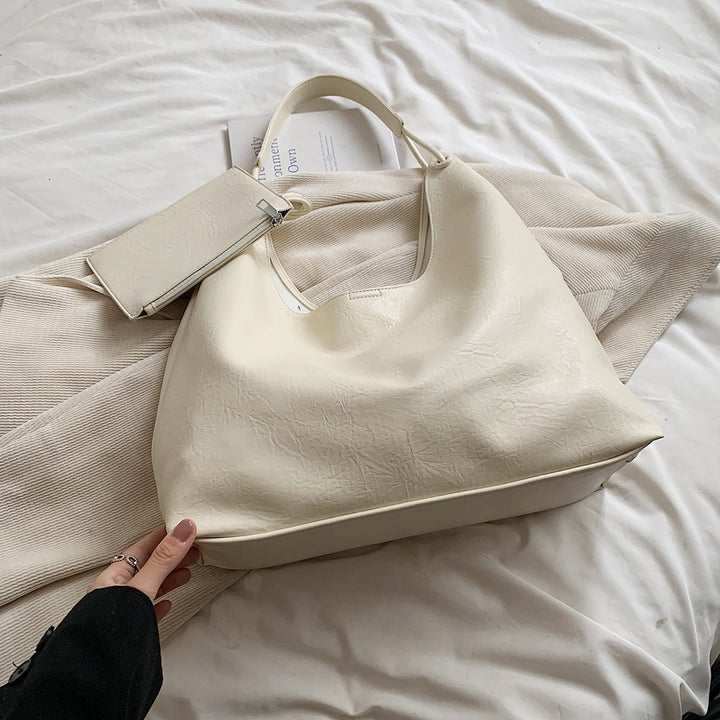 Valantomode | Aria Vertical Slouch – Premium Vegan Leather Oversized Tote with Modular Pouch