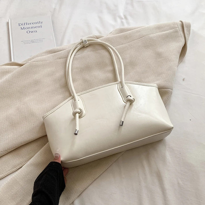 Valantomode | Aria Archival Baguette – Premium Vegan Leather Slim Shoulder Bag with Silver-Tone Accents