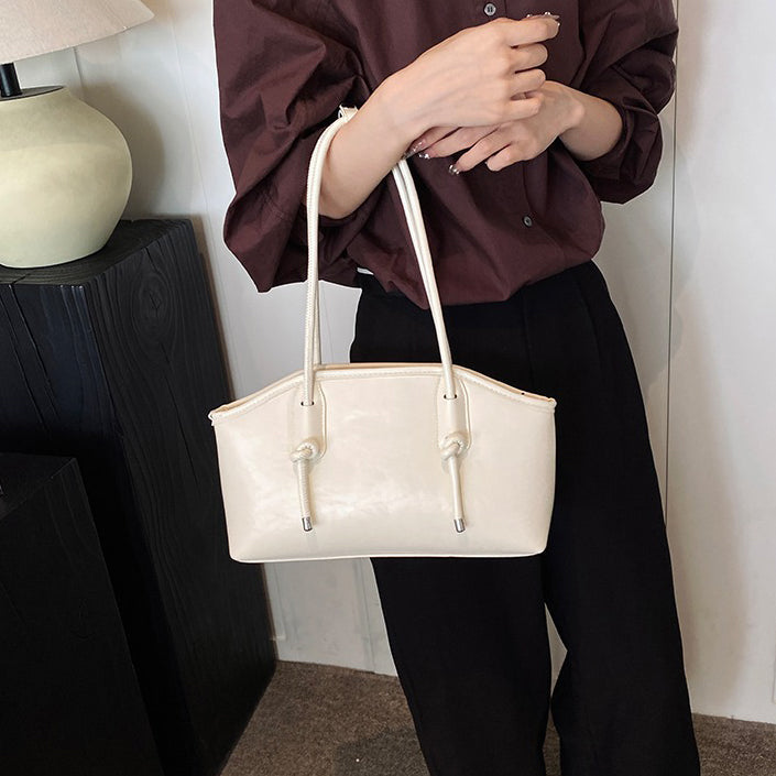 Valantomode | Aria Archival Baguette – Premium Vegan Leather Slim Shoulder Bag with Silver-Tone Accents