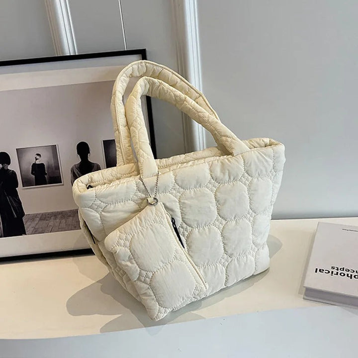 Valantomode | The Veridian Cubic Garrison – Women's Premium Boxy Quilted Puffer Tote