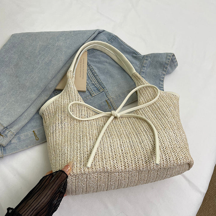 Valantomode | Odyssey Artisan Garrison – Premium Woven Straw & Vegan Leather Large Summer Tote