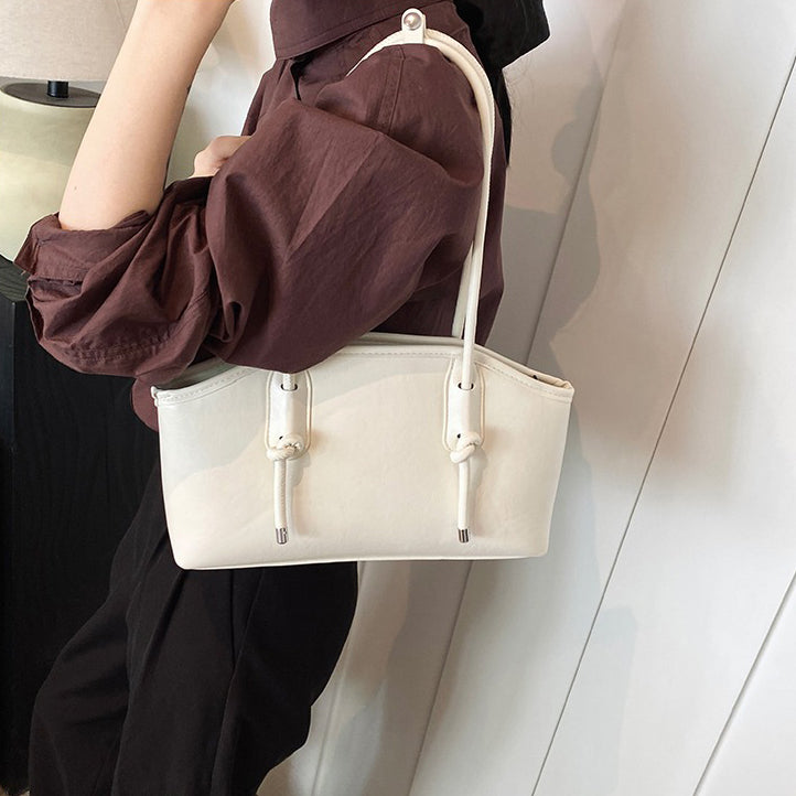 Valantomode | Aria Archival Baguette – Premium Vegan Leather Slim Shoulder Bag with Silver-Tone Accents
