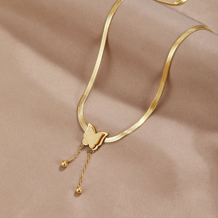 Valantomode | Heavyweight Plated Butterfly Motif Necklace for Women