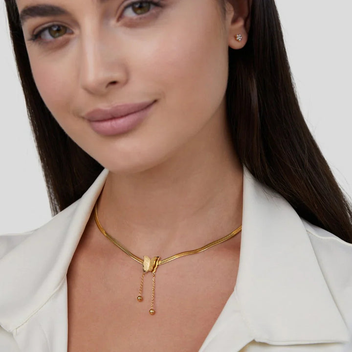 Valantomode | Heavyweight Plated Butterfly Motif Necklace for Women