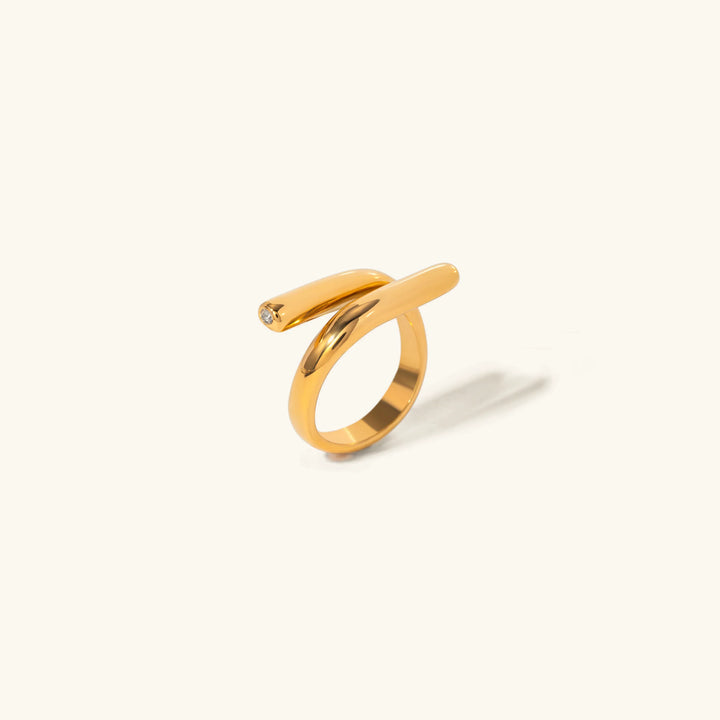 Valantomode | Plated Helical Curvilinear Open-Ended Ring for Women