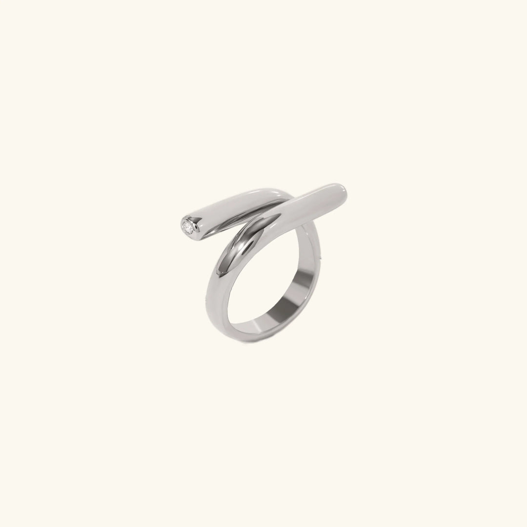 Valantomode | Plated Helical Curvilinear Open-Ended Ring for Women