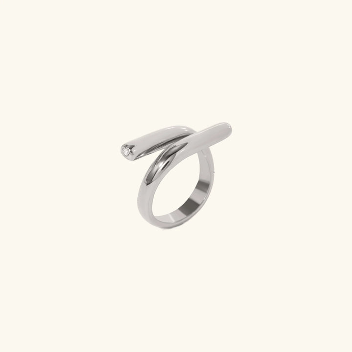 Valantomode | Plated Helical Curvilinear Open-Ended Ring for Women