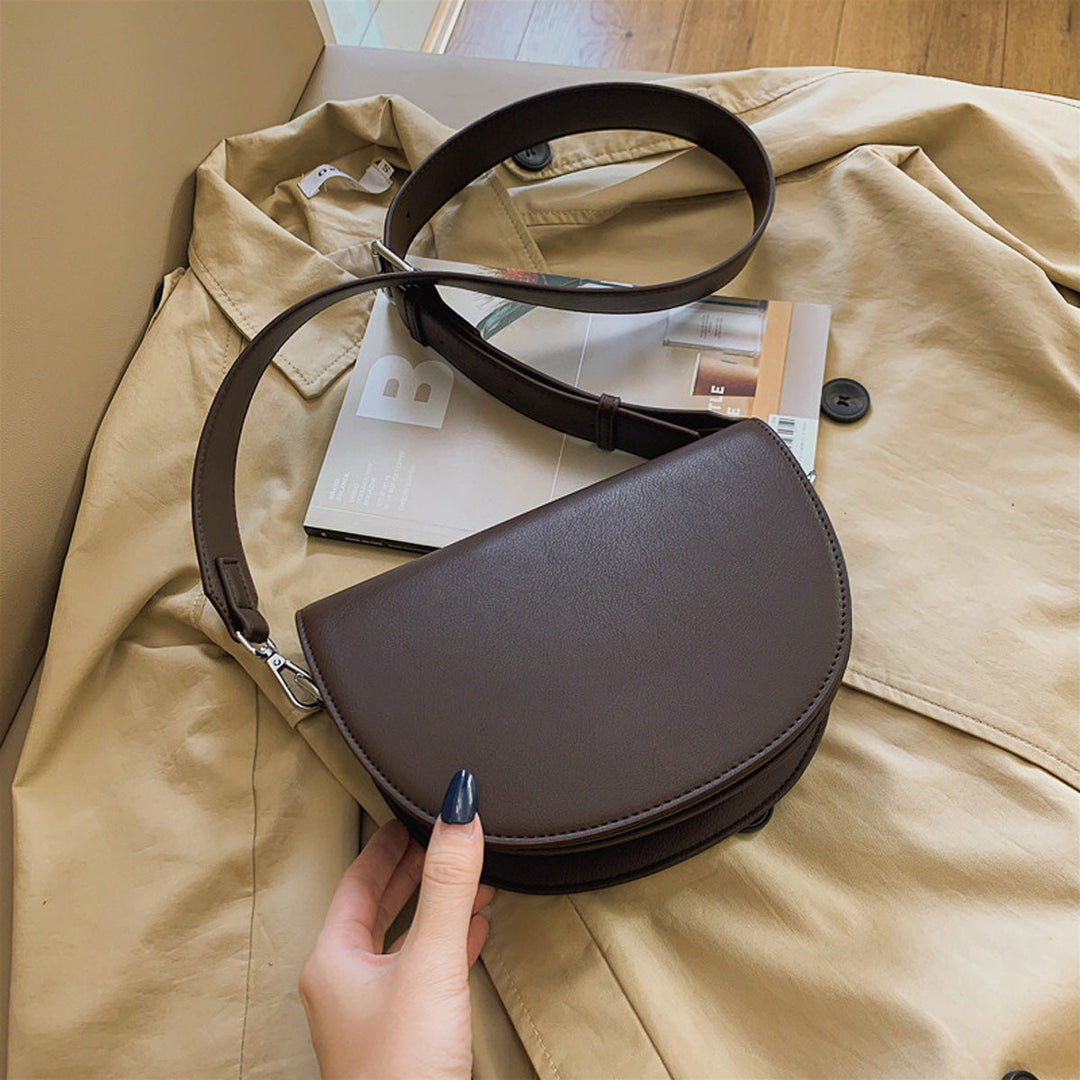 Valantomode | The Lunar Orbital Garrison – Women's Premium Geometric Half-Moon Crossbody Bag