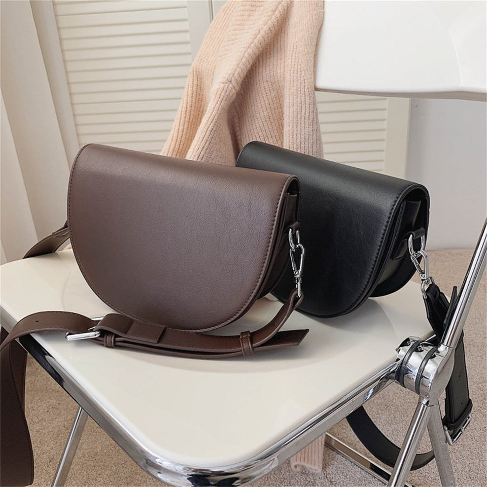 Valantomode | The Lunar Orbital Garrison – Women's Premium Geometric Half-Moon Crossbody Bag