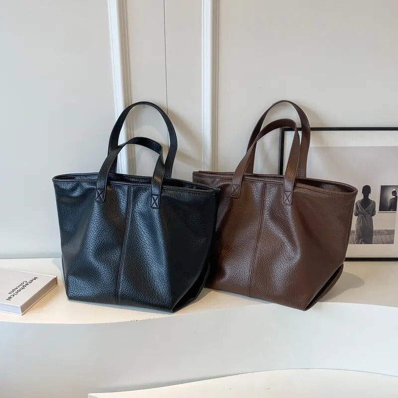 Valantomode | Aria Grande Soft-Touch Tote – Premium Vegan Leather Large Everyday Shoulder Bag
