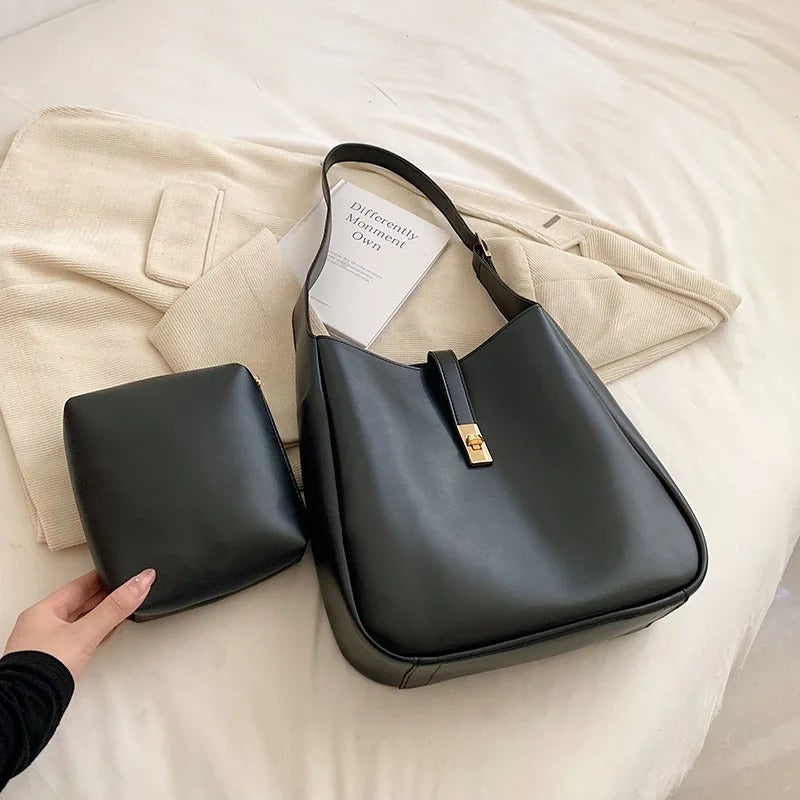 Valantomode | The Bea Vault Crossbody – Women's Premium Vegan Leather Turn-Lock Box Bag