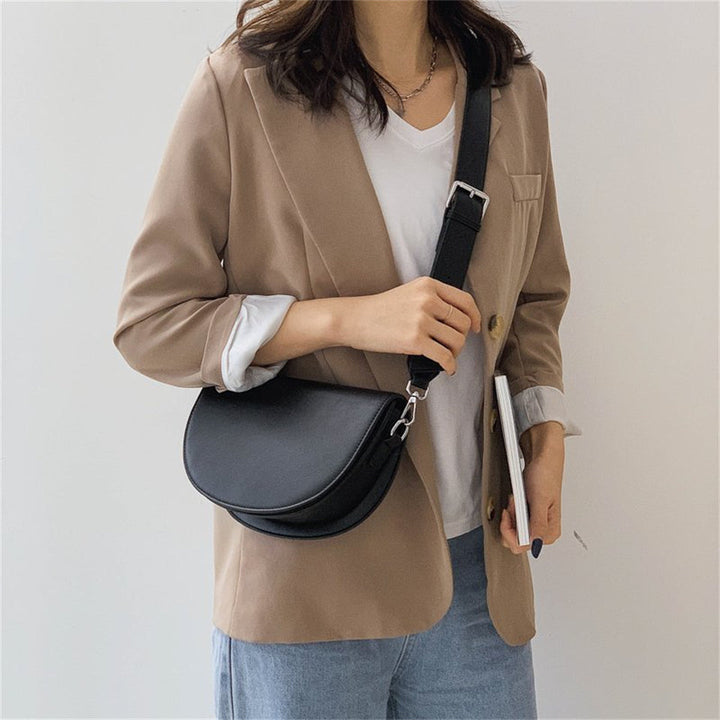 Valantomode | The Lunar Orbital Garrison – Women's Premium Geometric Half-Moon Crossbody Bag