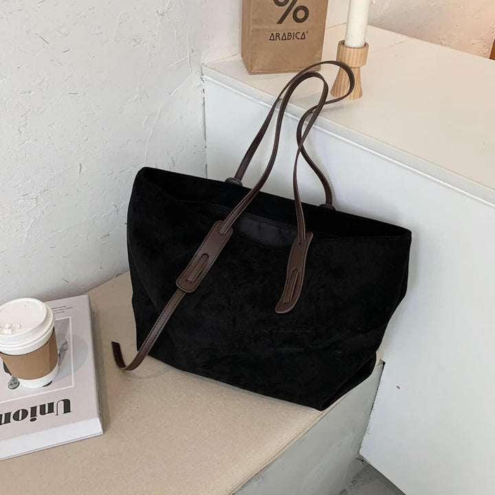 Valantomode | The Moss Suede Executive – Women's Premium Oversized Soft-Touch Tote Bag