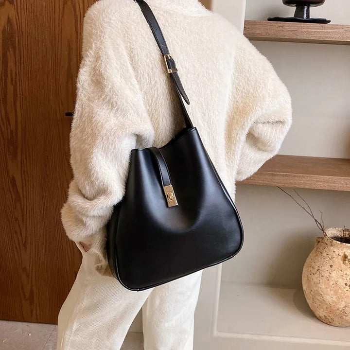 Valantomode | The Bea Vault Crossbody – Women's Premium Vegan Leather Turn-Lock Box Bag